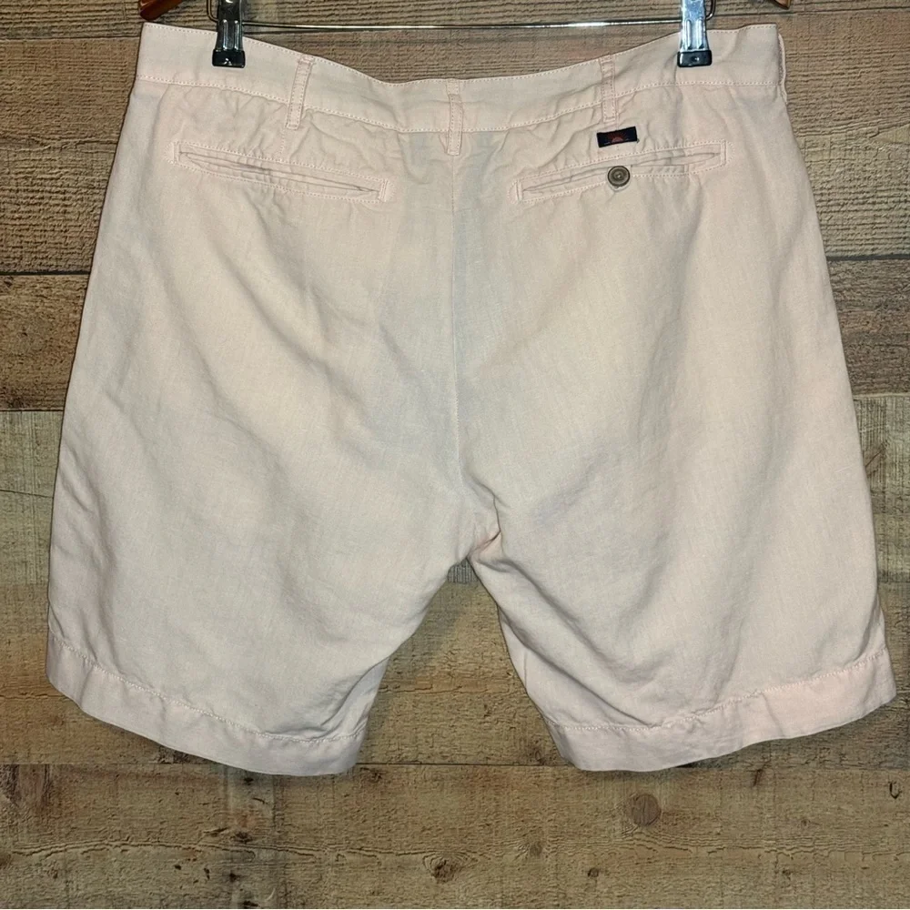 Faherty Malibu Short Mens 33 Summer Pink Linen Cotton Golf Casual
